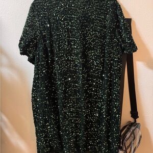 Elegant Green Sequin Dress